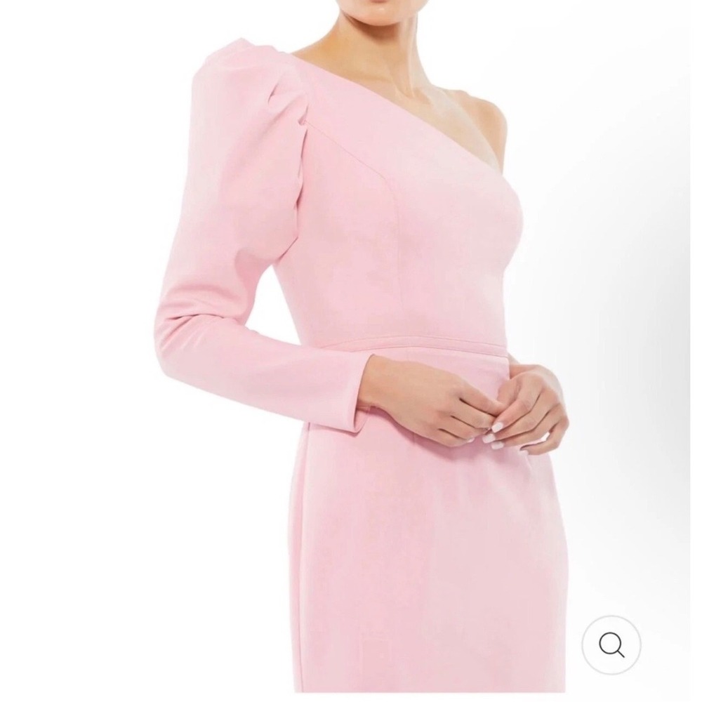 Mac Duggal One Shoulder Long Sleeve Column Gown Pink Size 2 Formal Dress - Picture 3 of 5